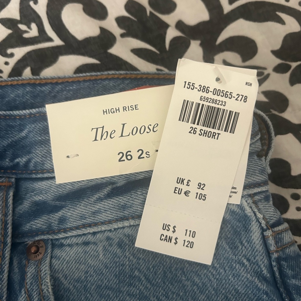 Abercrombie & Fitch High Rise Loose Fit Jeans - Classic Blue
